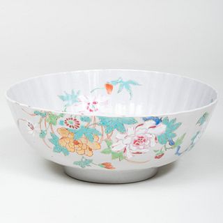 Chinese Famile Rose Porcelain Punch Bowl