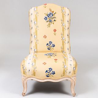 Louis XV Style Cream Painted Low Chaise