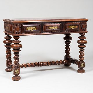 Portuguese Baroque Style Brass-Mounted Rosewood Table