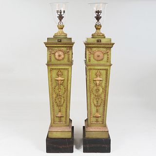 Pair of George III Style Painted TorchÃ¨res