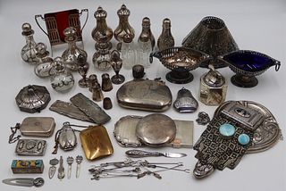 SILVER. Grouping of Silver Decorative Objects and