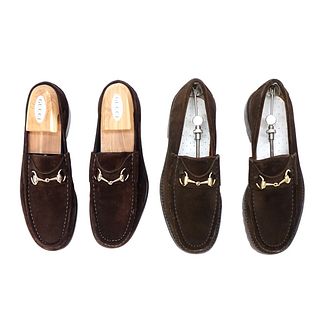 (2) Pairs of Gucci Loafers with Stretchers