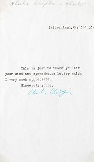 Chaplin, Charlie - Letter signed