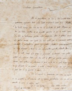 The lot has been notified by Sovrintendenza Archivistica del Lazio - Leopardi, Giacomo - Letter