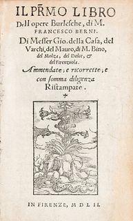 Berni, Francesco - The first book of the burlesque works, by m. Francesco Berni. Of Messer Gio. Della Casa, of the Varchi, of the Mauro, of m. Bino, M