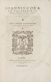 Giuridica - Coras, Jean de - In nobilissimum titulum Pandectarum, De verbor. obligationibus, scholia