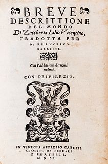 Zaccaria, Lilio - Brief description of the world of Zaccheria Lilio from Vicenza translated for M. Francesco Baldelli