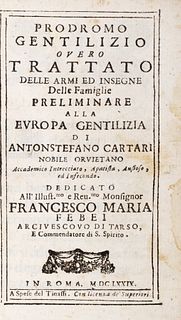 Cartari, Antonio Stefano - Gentilizio prodrome ouero Treaty of arms and insignia of families Preliminary to noble Europe Rome