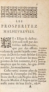 Matthieu, Pierre - Histoire de prosperitez malheureuses d'une femme Catenoise, large Senechalle de Naples