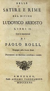 Ariosto, Ludovico - Of satires and rhymes ... with notes by Paolo Rulli