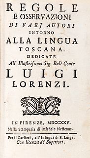 [Carlieri, Carlo Maria] - Rules and observations of various authors on the Tuscan language