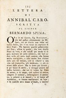 Caro, Annibale - Annibal Caro's letter written to Mr. Bernardo Spina