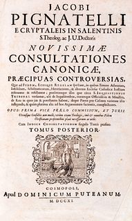 Pignatelli, Giacomo - Novissimae consultationes canonicae, praecipuas controversias, quae ad fidem, ejsque regulam spectant, in quibus errores atheoru