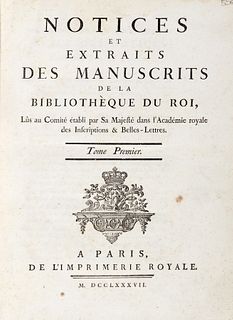 Notices et extraits des Manuscripts de la Bibliotheque du Roi
