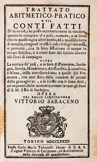 Saraceno, Vittorio - Arithmetic treatise - practical or whether it be accounts of all this, which may be needed both in selling and in buying [...]