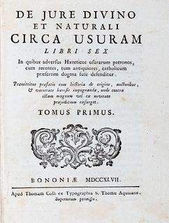 Ballerini, Pietro - De jure divino et naturale about usuram libri sex n [...] First volume [-second]