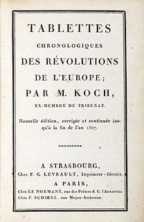 Koch, Christoph Ludwig - Tablettes chronologiques des Rèvolutions de l'Europe