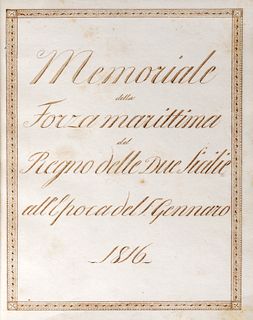 Memorial of the maritime force of the Kingdom of the Two Sicilies at the time of Gennaro, 1816