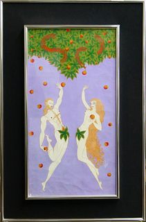 ERTE (RUSSIAN 1892-1990) "ADAM & EVE" GOUACHE