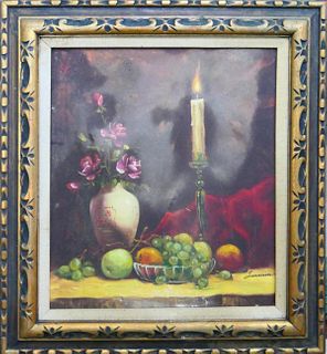 SIGNED LAROUSSE FRENCH SCHOOL OIL ON CANVAS
