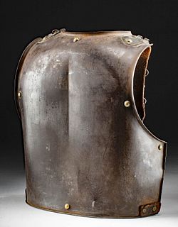 19th C. French Cuirass Back Plate w/ Straps