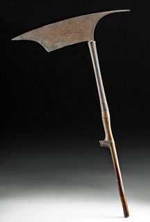 20th C. Philippines Igorot Iron & Wood Currency Axe