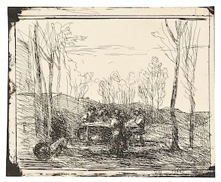 Jean-Baptiste-Camille Corot (French, 1796-1875)      Un déjeuner dans la clairière