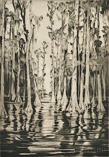 Alfred Heber Hutty (American, 1877-1954)      In Cypress Gardens