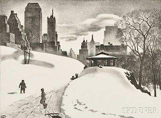 Louis Lozowick (Russian/American, 1892-1973)      Winter Fun