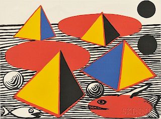 Alexander Calder (American, 1898-1976)      Untitled (Pyramids and Fish)
