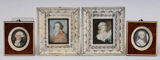 Group of Four Portrait Miniatures