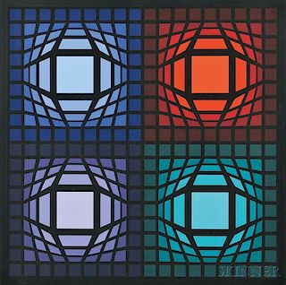 Victor Vasarely (Hungarian/French, 1906-1997)      Composition Quatre Couleurs