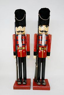 Pair of Monumental Nutcracker Figures, 6 Feet Tall
