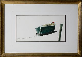 Roy Bailey Watercolor On Paper "Lone Dory"
