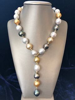 16mm - 12.5mm South Sea Pearl Lariat Necklace