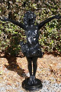 "The Good Fairy" Painted Bronze Garden Sculpture