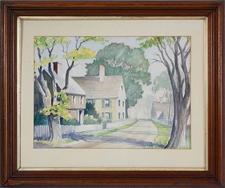 R. Richards Nantucket Watercolor, "Milk Street", 1969