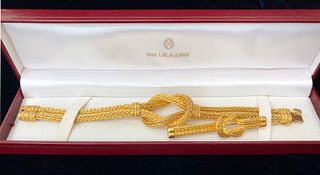 Ilias Lalaounis 18k Yellow Gold Hercules Woven Knot Bracelet and Brooch