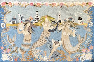 Claire Murray Hooked Rug "Sirens of the Sea II"