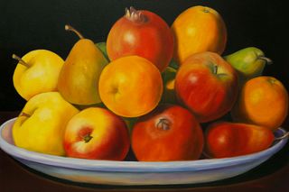 Carmelo Sortino Oil on Canvas, "Fruit Harvest"