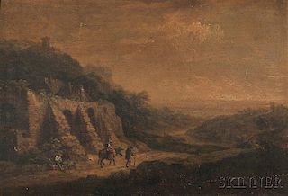 Attributed to Christian Georg Schüz the Younger (German, 1758-1823)      Travelers in a Landscape