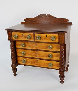 American Flame Birch Salesman's Sample Chest of Drawers, circa 1825
