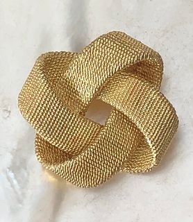 Tiffany & Co. 18k Yellow Gold Ribbon Twisted Brooch