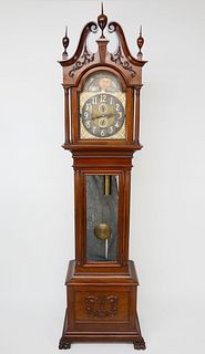 German Mahogany Tall Case Clock, ca. 1920-1940