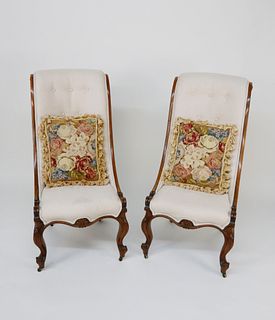 Pair of English Regency Rosewood Slipper Chairs, circa 1840