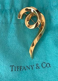 Tiffany & Co. 18k Yellow Polished Gold Swirl Brooch