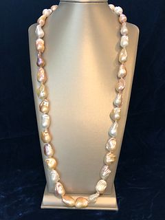 Multi-color Baroque Fresh Water Pearl Necklace