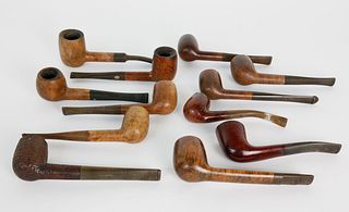 Collection of 12 Vintage Wooden Pipes
