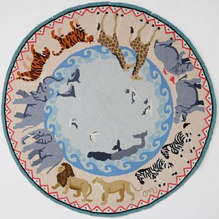 Claire Murray Hooked Rug "Animals"