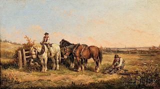 Edmund Aylburton Willis (American, 1808-1899)      Hitching the Plow